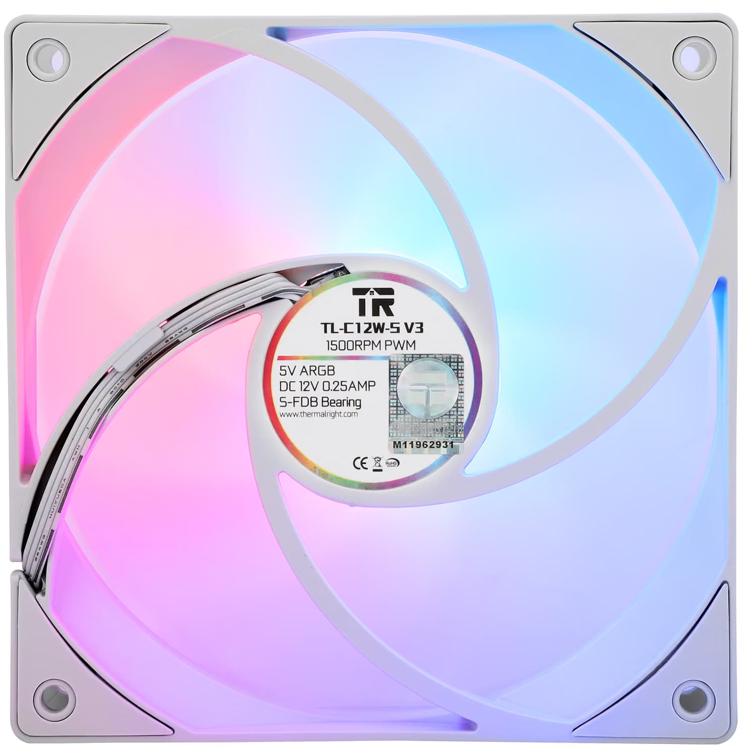 Thermalright TL-C12W-S V3 X3 120mm ARGB PWM White Pack of 3 image