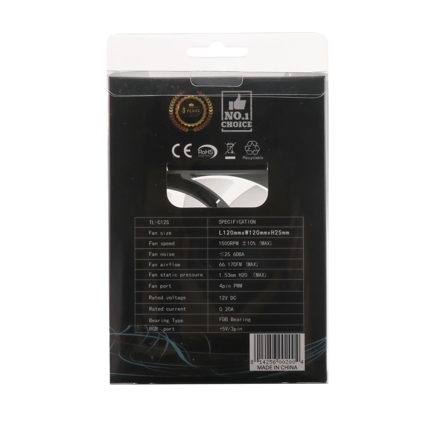 Thermalright TL-C12S [3pin/5V] X1 120mm ARGB PWM Black image