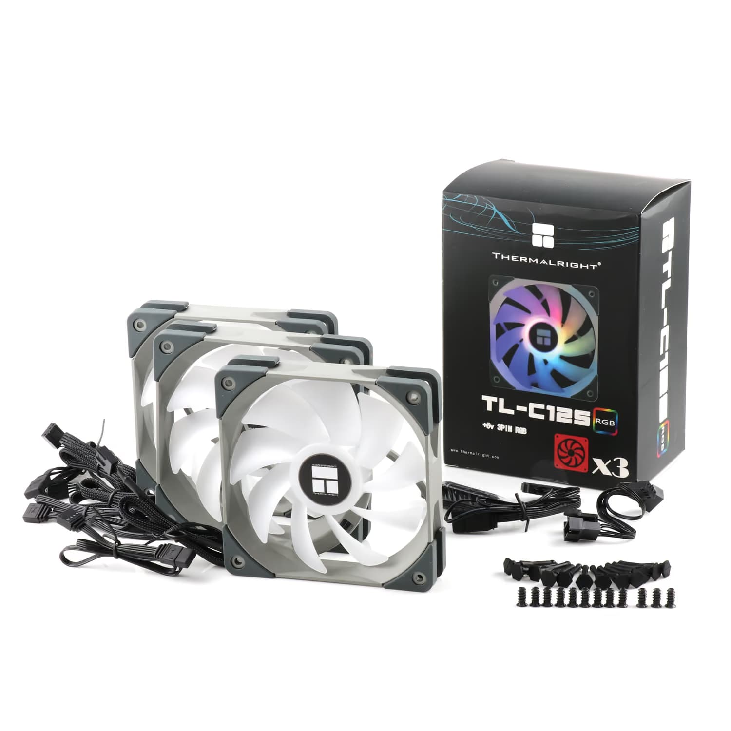 Thermalright TL-C12S [3pin/5V] X3 120mm ARGB PWM Black image