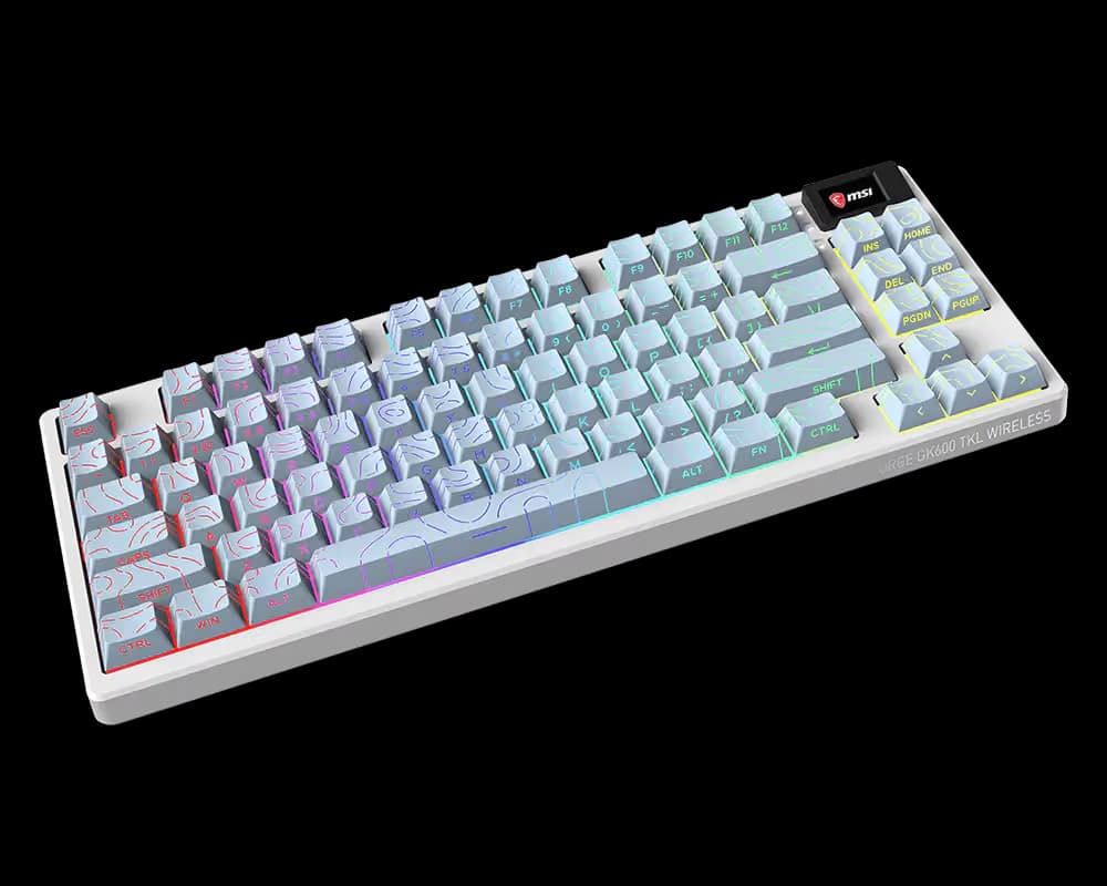 MSI FORGE GK600 TKL TOPO Blue Wireless Gaming Keyboard image
