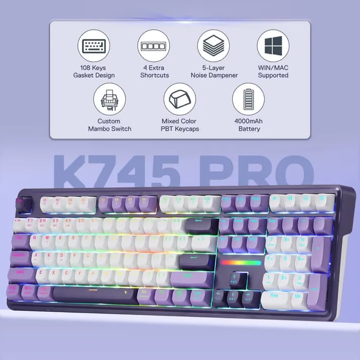 Redragon ANTONIUM K745 PRO Purple image