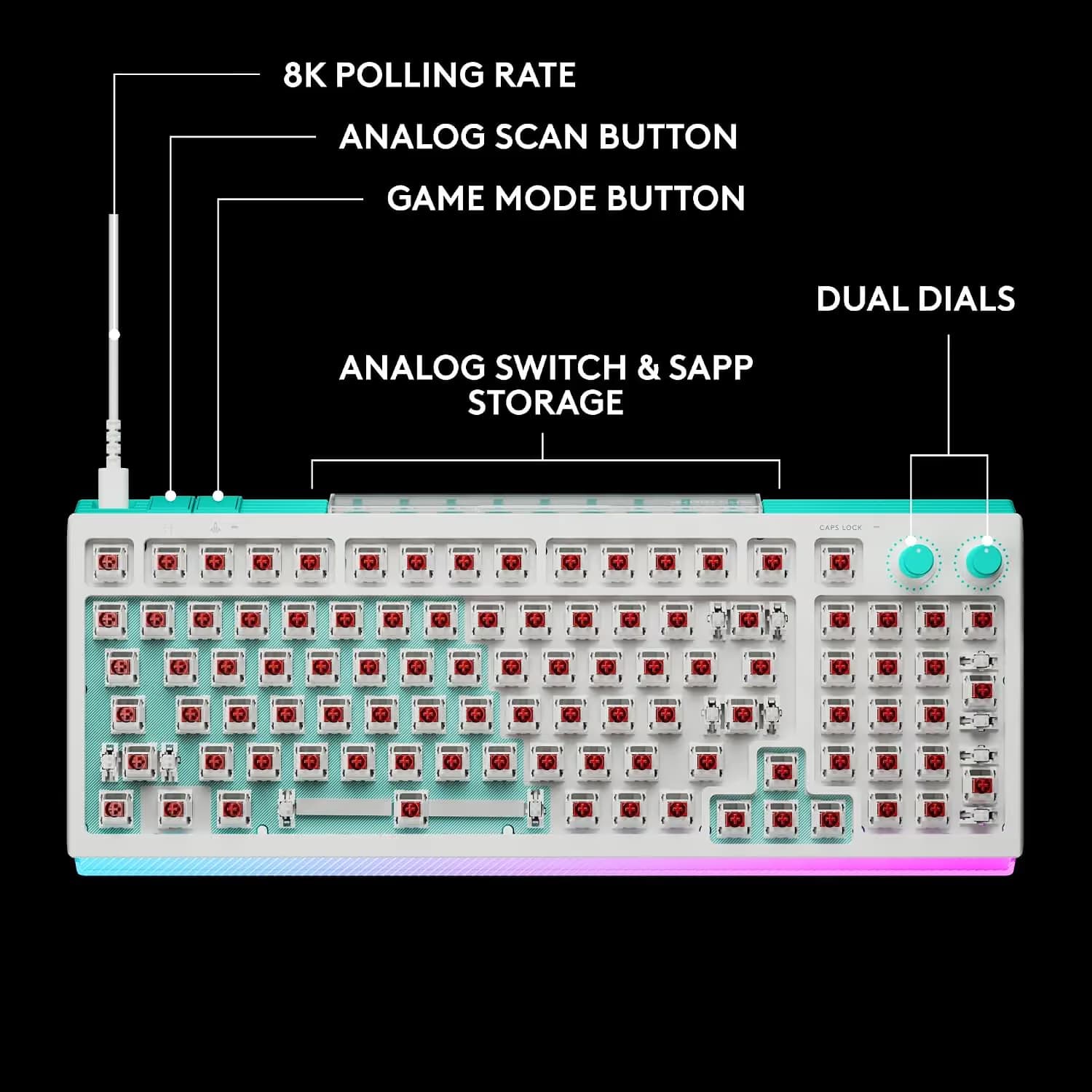 Logitech G512 X 98 Gaming Keyboard Black White image
