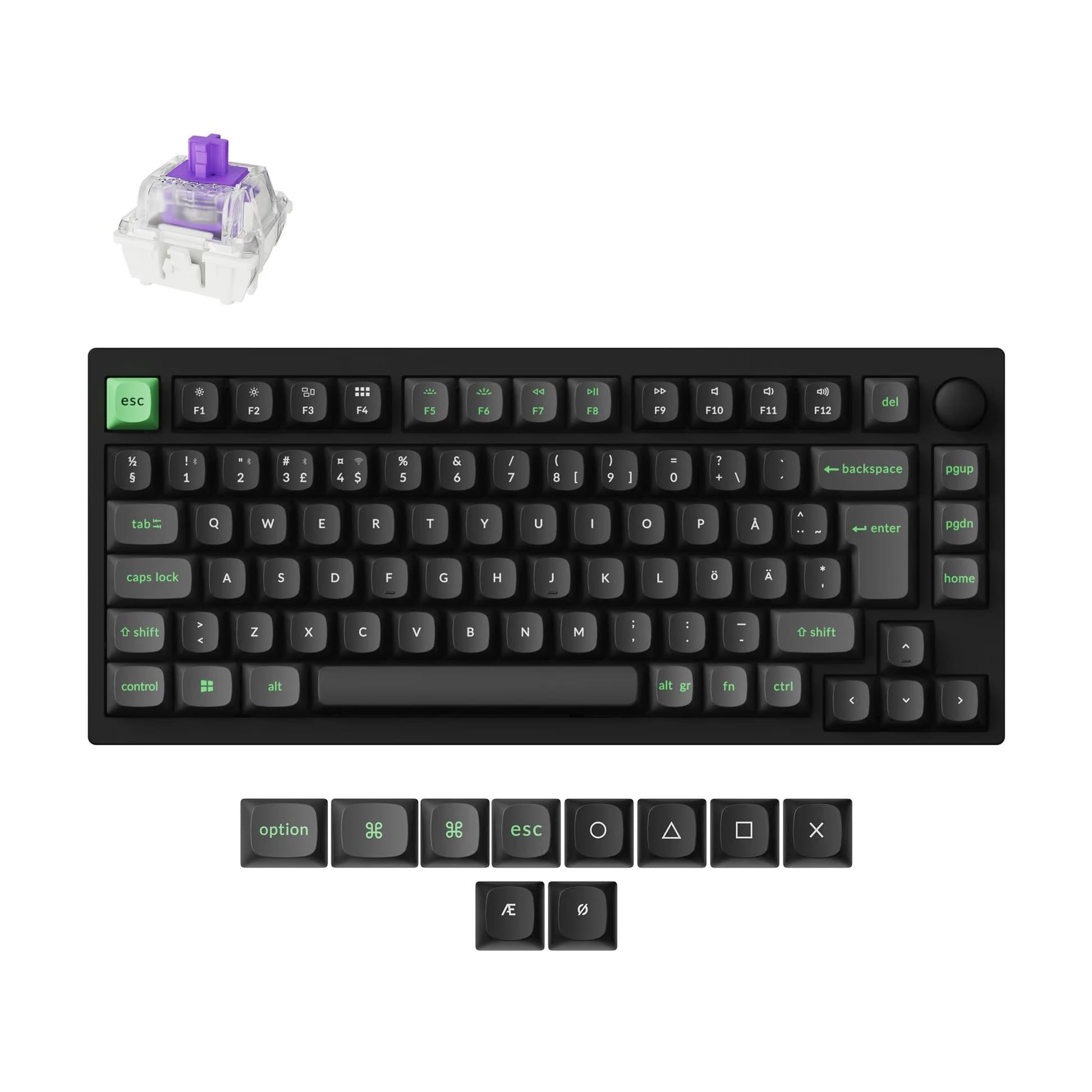 Lemokey P1 HE Black Shine-Through Nordic ISO Gateron Double-Rail Magnetic Nebula Gaming Keyboard main image