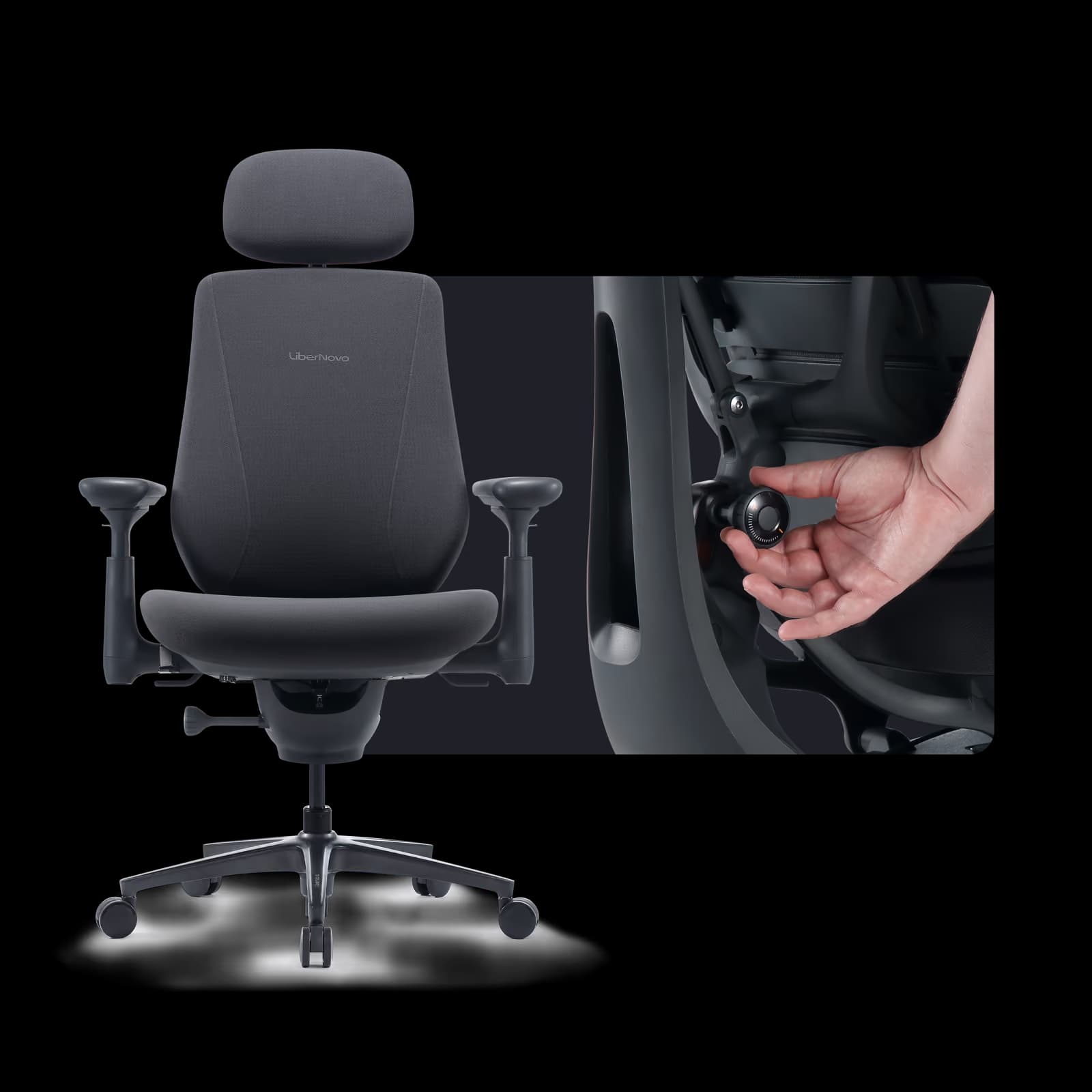 LiberNovo Maxis Manual Graphite Ergonomic Chair main image