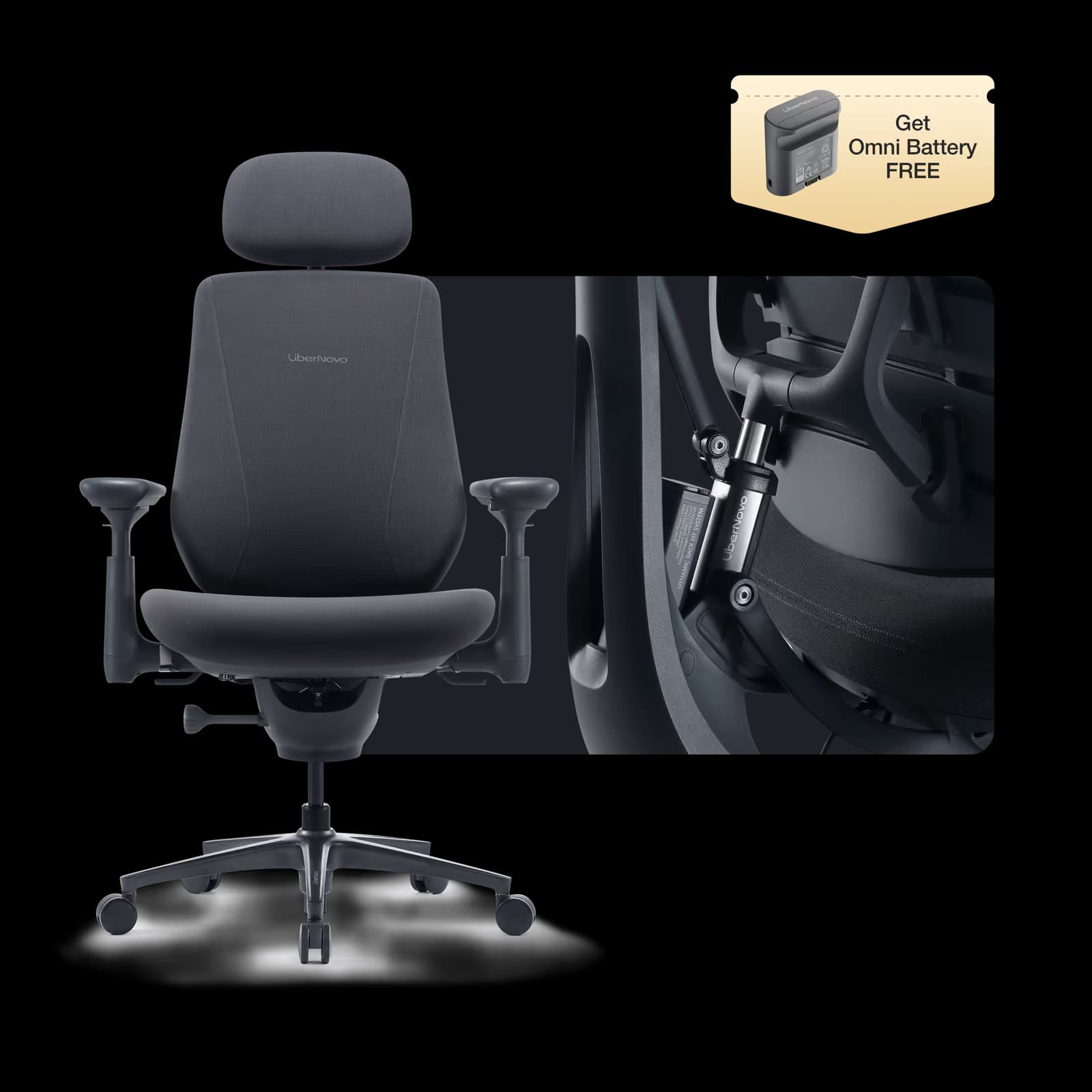 LiberNovo Maxis Electric Graphite Ergonomic Chair image
