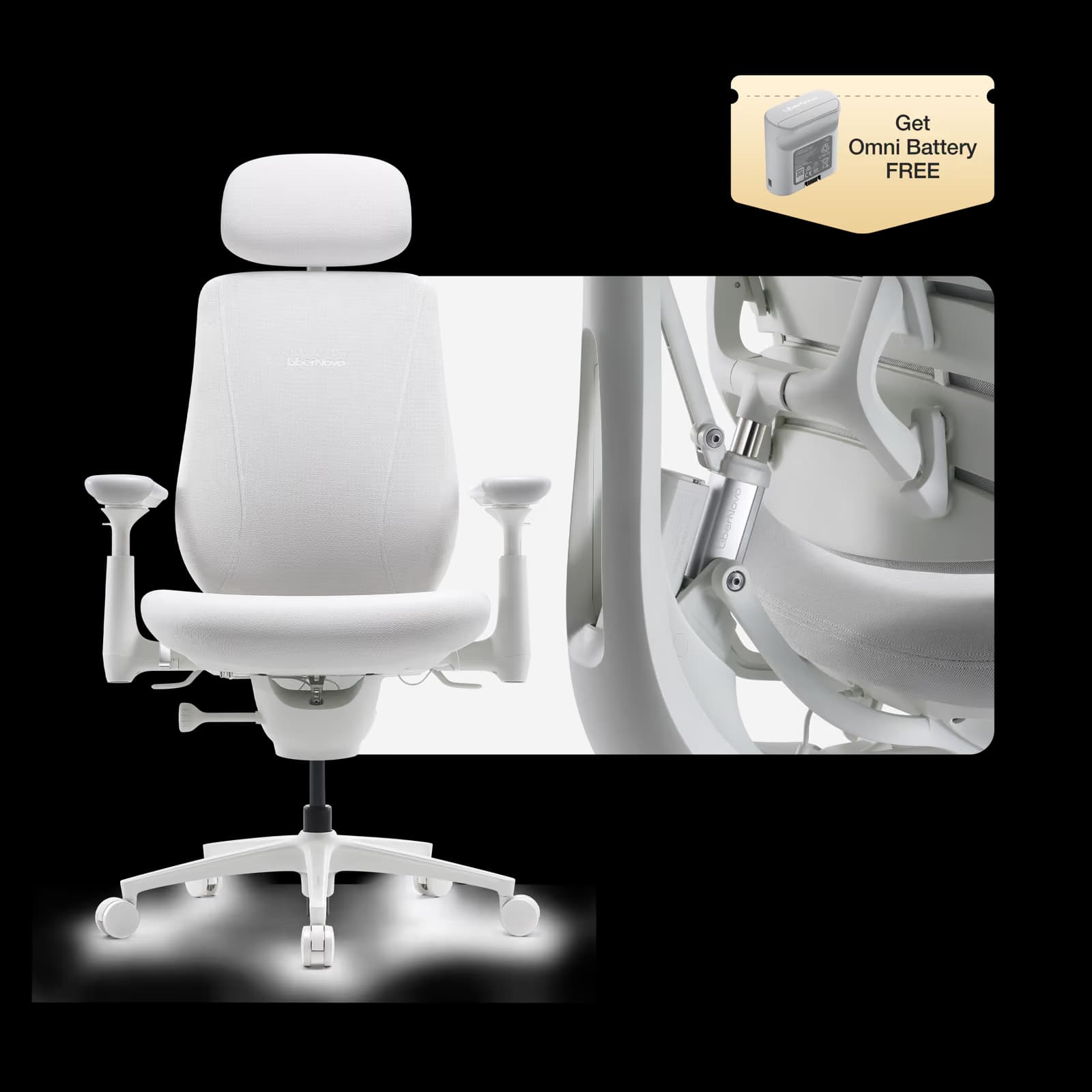 LiberNovo Maxis Electric Glacier Ergonomic Chair main image