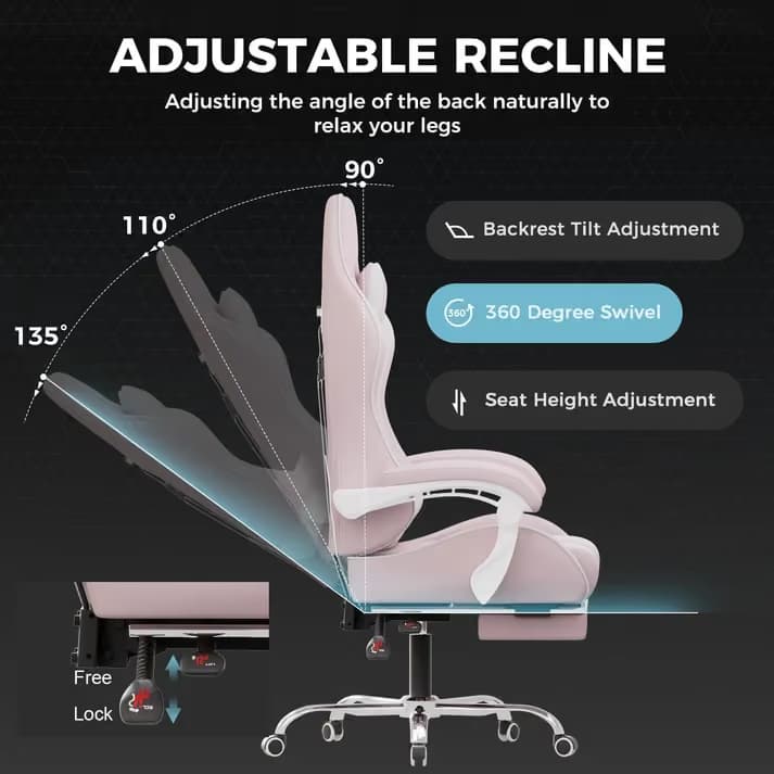 GTPlayer Footrest Series GT800A Fabric Pink image