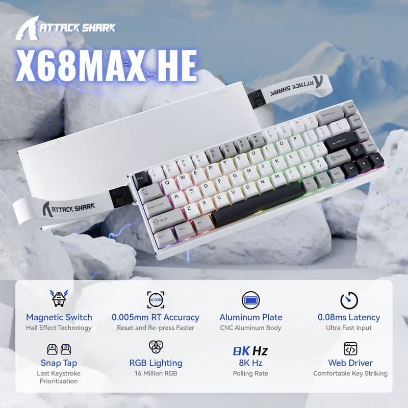 Attack Shark X68 MAX HE Star White image