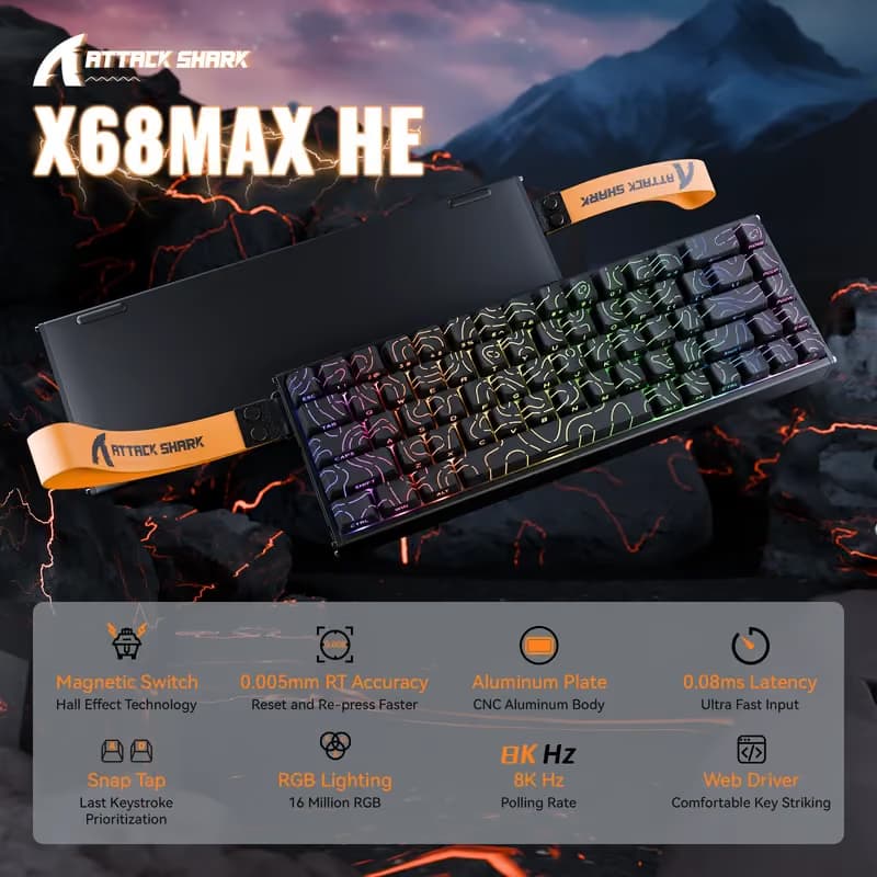 Attack Shark X68 MAX HE Black Contours image