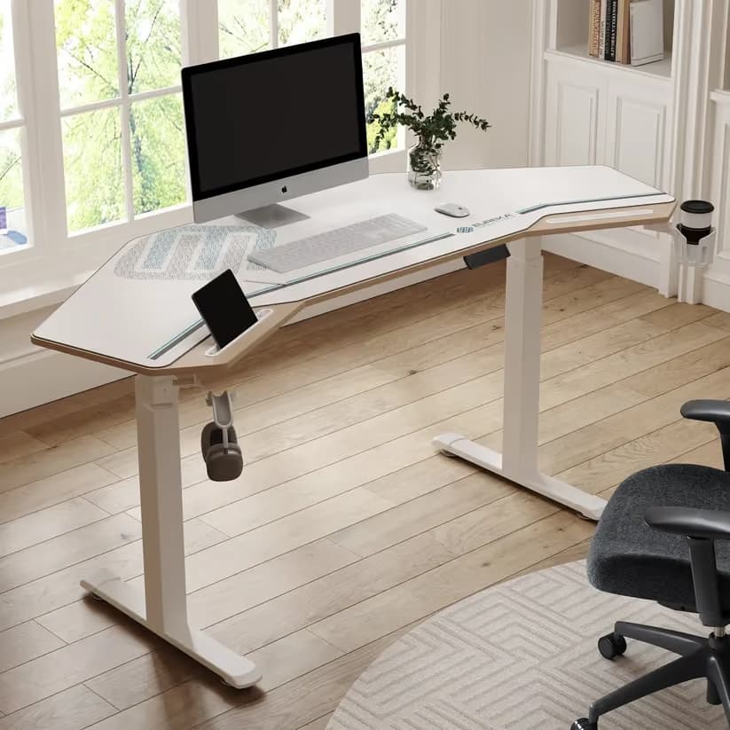 Eureka Ergonomic Aero Pro Wing-Shaped Standing Desk 72" Maple -  Without Accessories Set main image