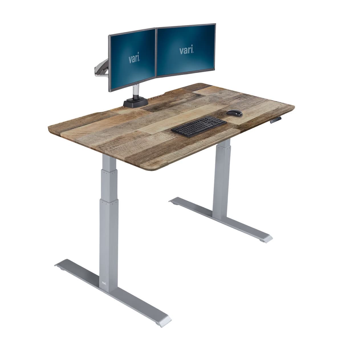 Vari Electric Standing Desk 72x30 Reclaimed Wood/Silver main image
