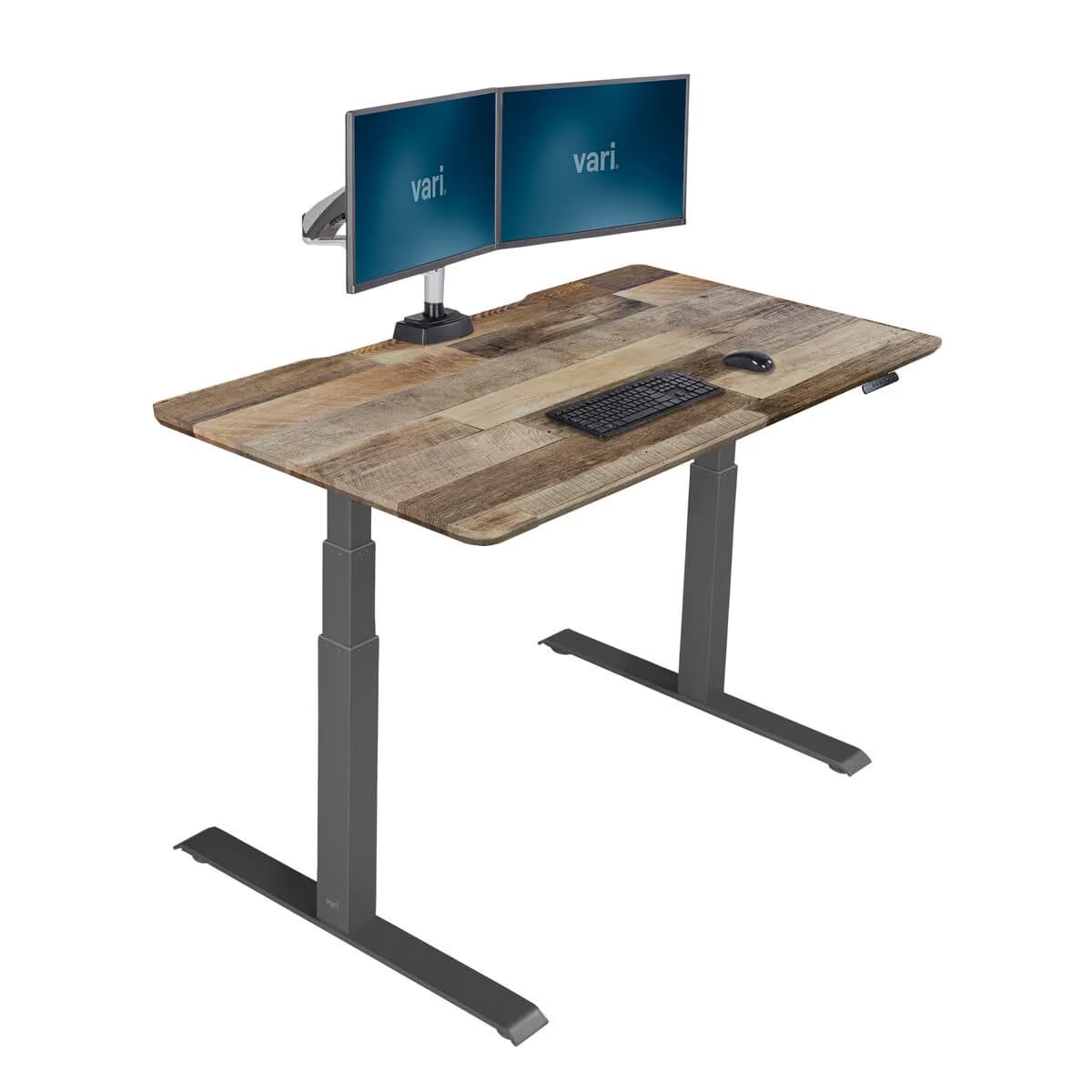 Vari Electric Standing Desk 60x30 Reclaimed Wood/Slate main image
