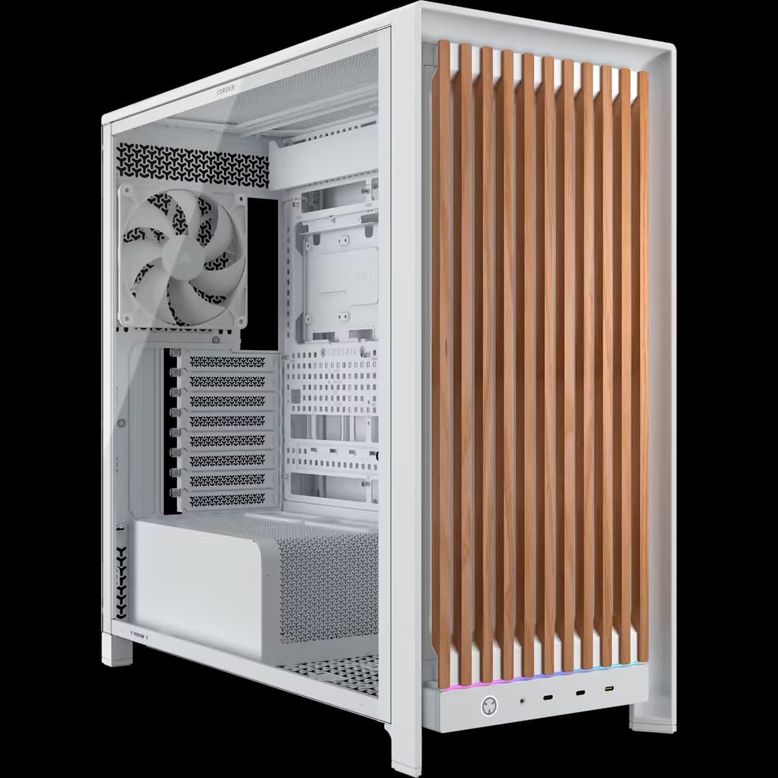 Corsair FRAME 5000D WOOD RS Modular Mid-Tower PC Case - White/Oak image