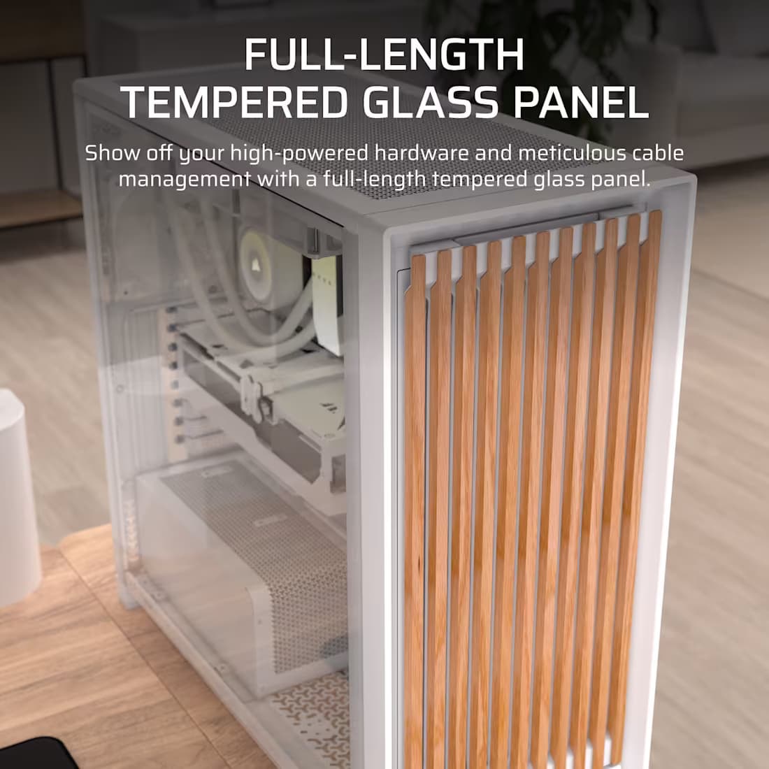 Corsair FRAME 5000D WOOD RS Modular Mid-Tower PC Case - White/Oak image