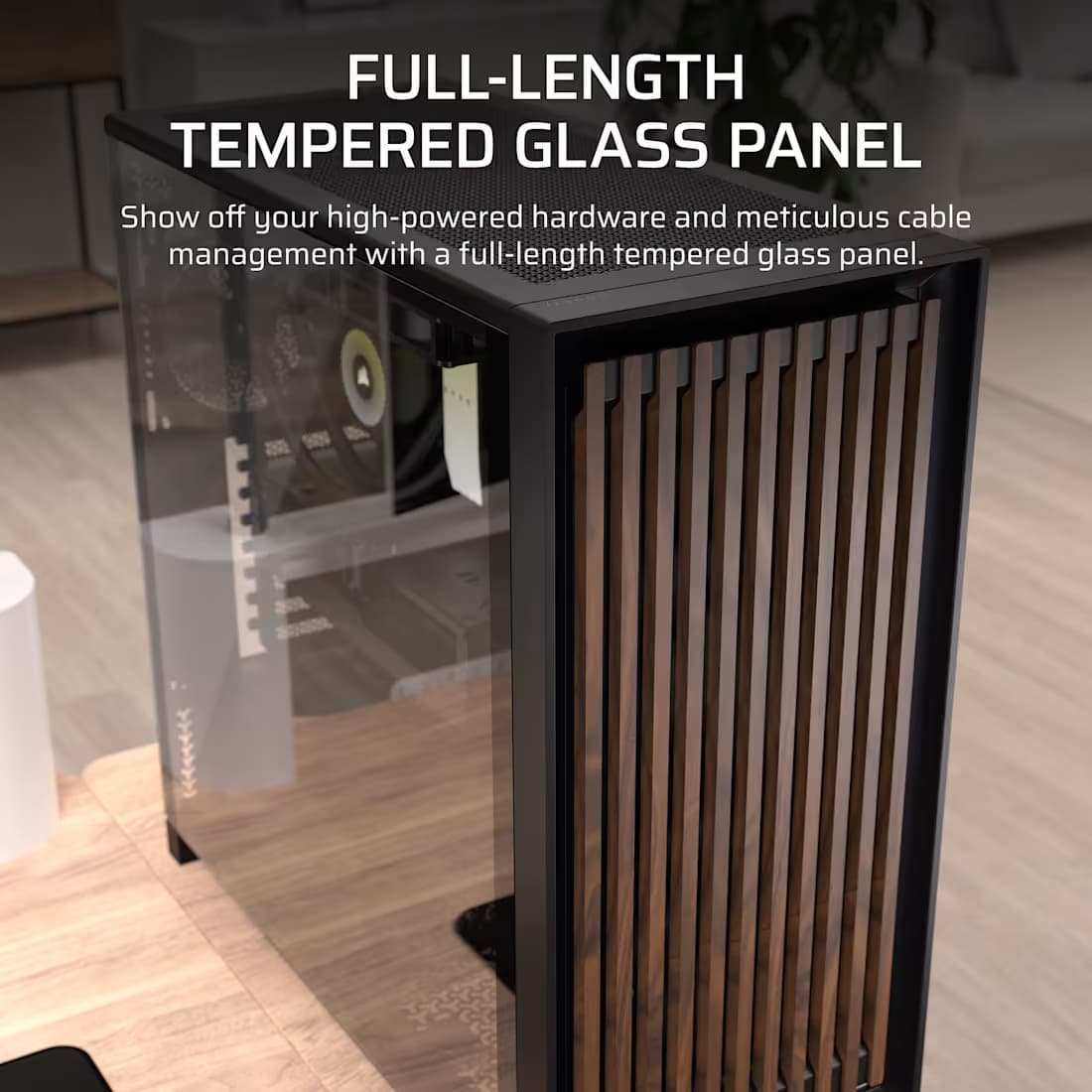 Corsair FRAME 5000D WOOD RS Modular Mid-Tower PC Case - Black / Walnut image