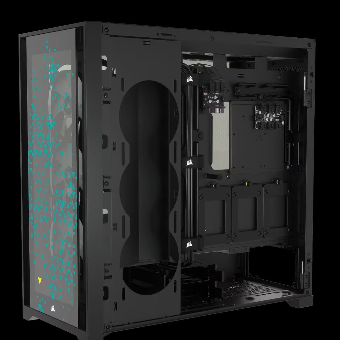 Corsair iCUE 5000X RGB SIGNATURE SERIES Mid-Tower Smart Case — Triptych image