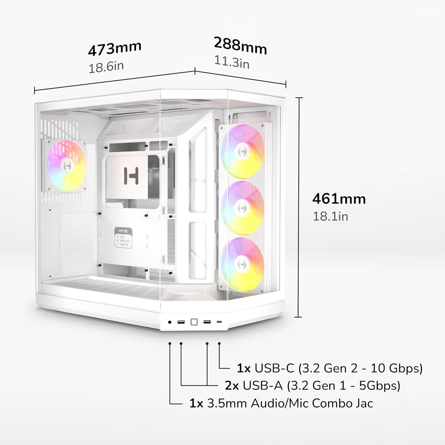 HYTE Y50 Snow White ARGB image