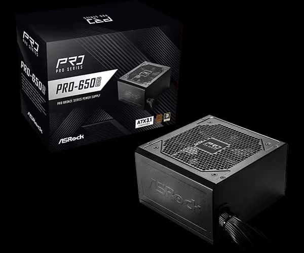 ASRock PRO-650B Black 650W Non-Modular 80+ Bronze main image