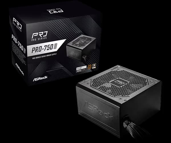 ASRock PRO-750B Black 750W Non-Modular 80+ Bronze main image