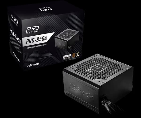 ASRock PRO-850B Black 850W Non-Modular 80+ Bronze image