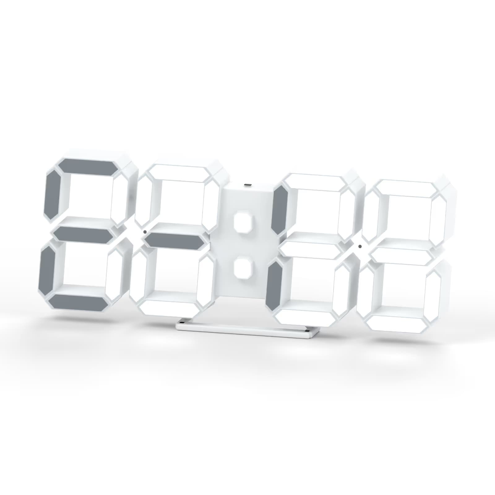KOSUMOSU 9.7-inch 3D LED Digital Wall/Desk Clock (White, White Light) image