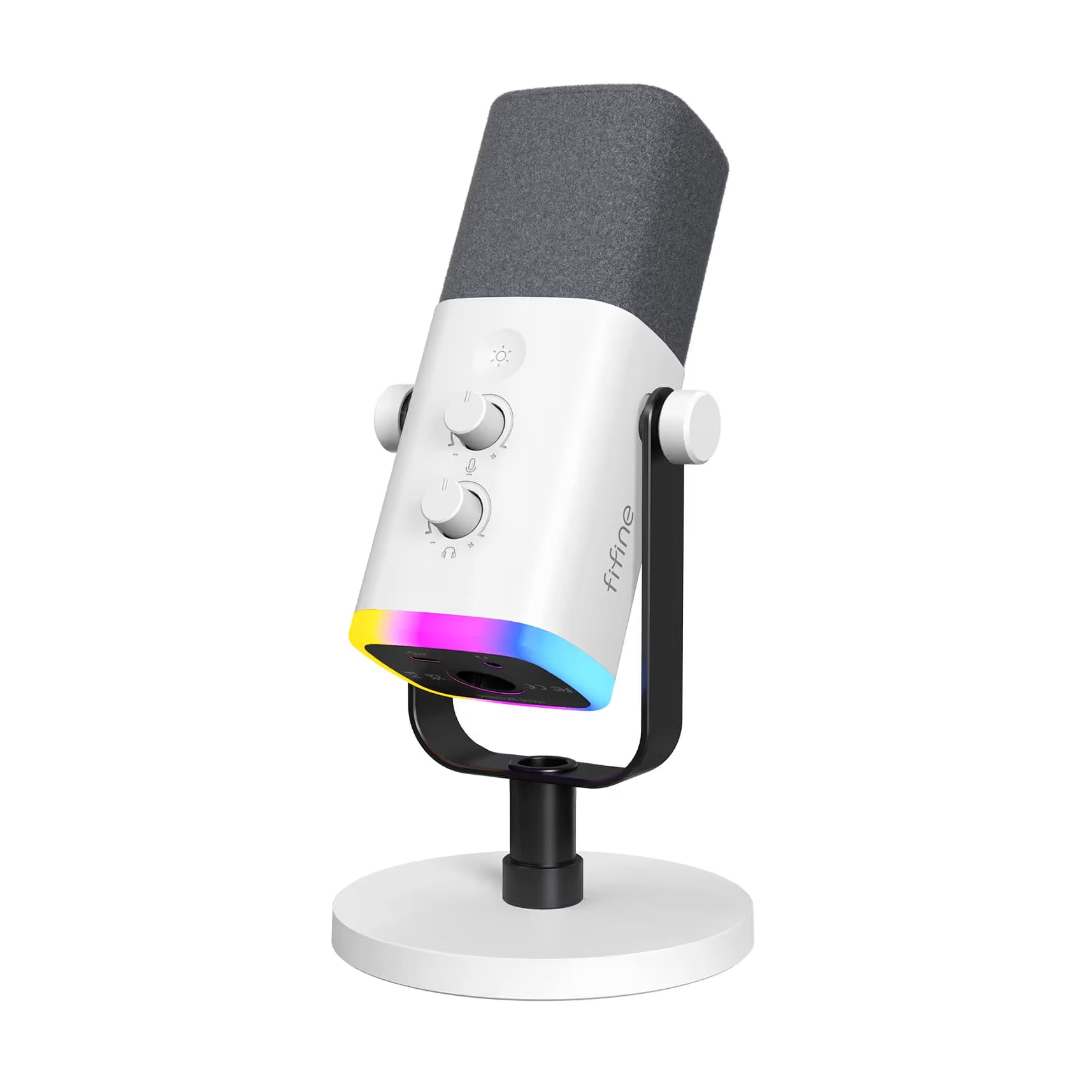 FIFINE AmpliGame AM8 White with Gray Foam Windscreen image