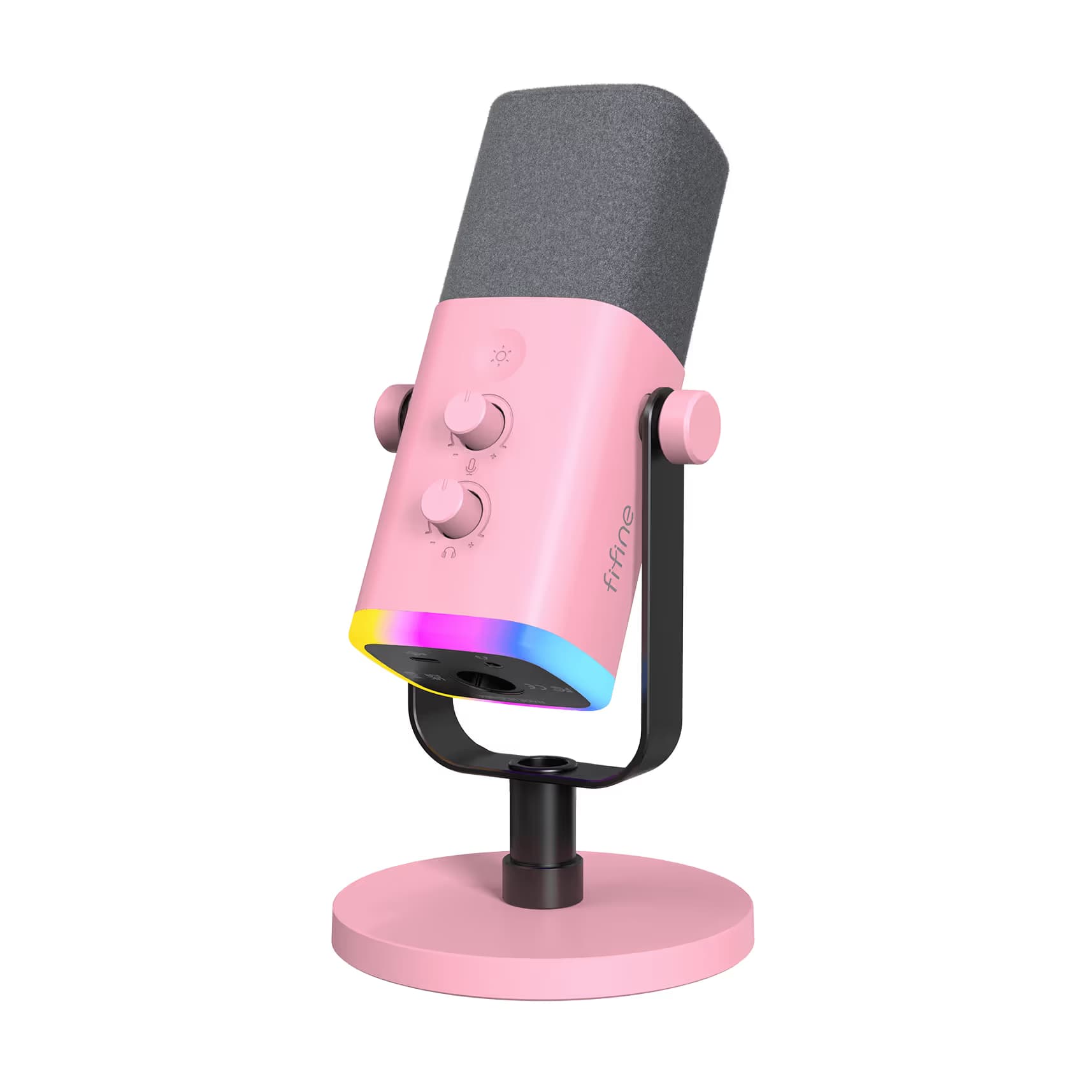 FIFINE AmpliGame AM8 Pink with Gray Foam Windscreen main image