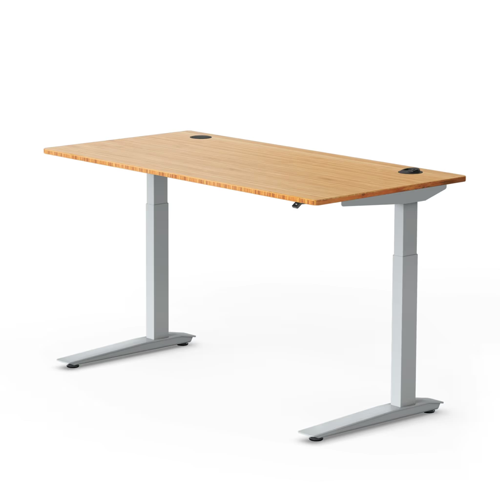 Herman Miller Jarvis Bamboo Standing Desk, Rectangle, 60×27 in, 2 Stage — Bamboo Top / Silver Frame image
