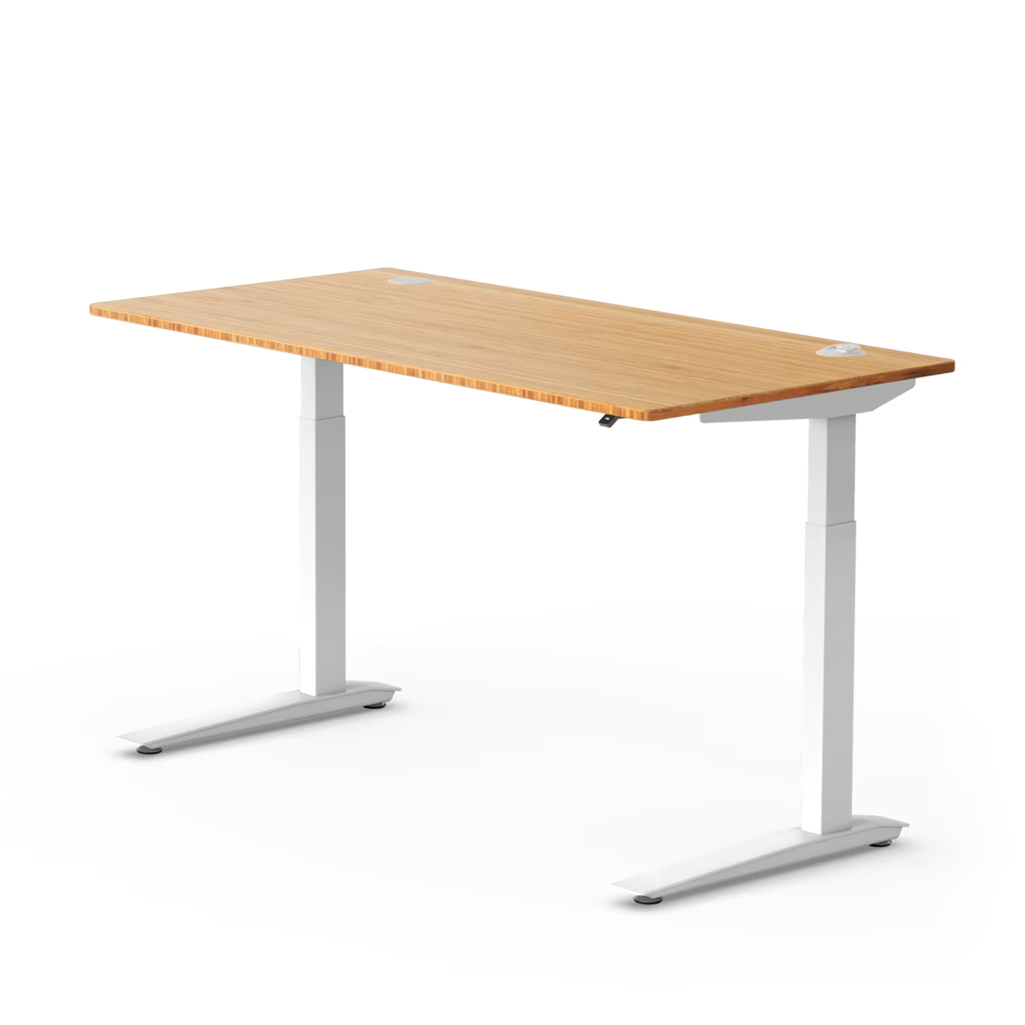 Herman Miller Jarvis Bamboo Standing Desk, Rectangle, 60×27 in, 2 Stage — Bamboo Top / White Frame image
