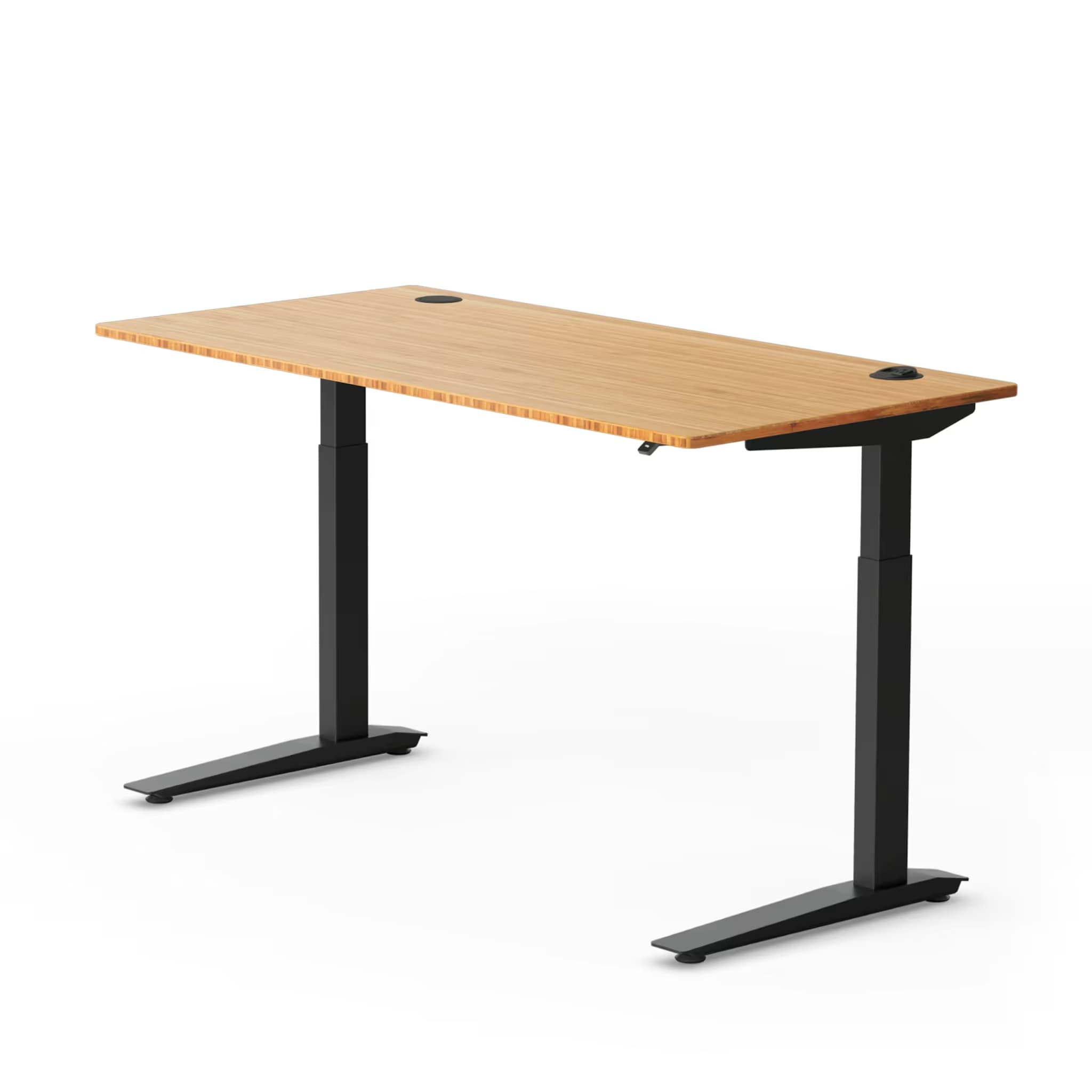 Herman Miller Jarvis Bamboo Standing Desk, Rectangle, 60×27 in, 2 Stage — Bamboo Top / Black Frame main image