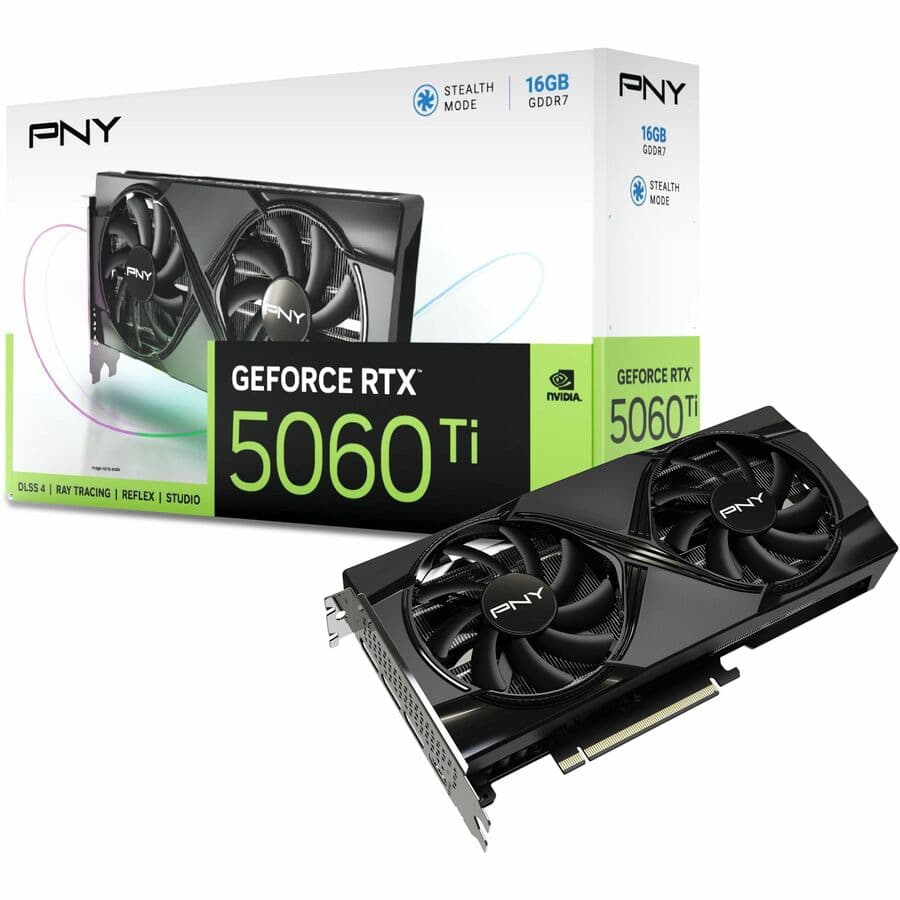 PNY Dual Fan GeForce RTX 5060 Ti 16GB GDDR7 Black main image