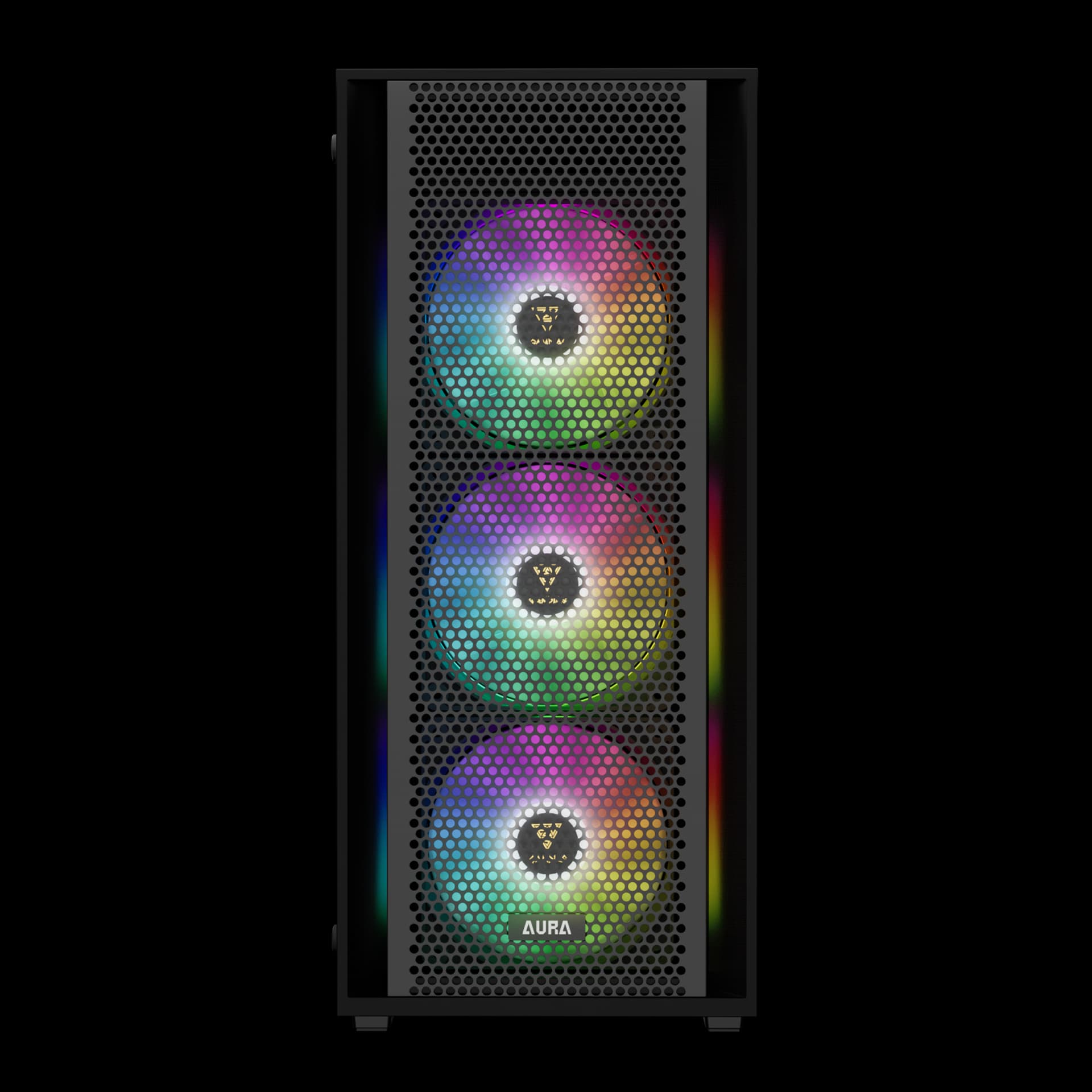 GAMDIAS AURA GC2 ELITE ATX Mid Tower Black with Tempered Glass Side Panel and USB 3.2 Gen 1 Type-A, USB 2.0 Type-A image
