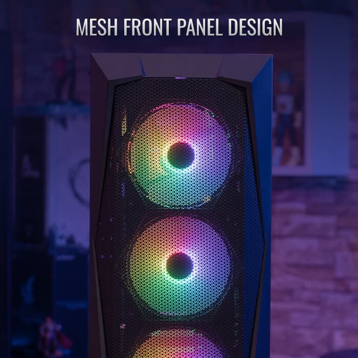 Aerocool Falcon V2 ATX Mid Tower Black with Tempered Glass Side Panel and Front Panel USB 3.2 Gen 1 Type-A and USB 2.0 Type-A image