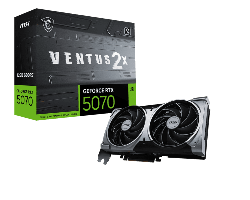 MSI VENTUS 2X GeForce RTX 5070 12GB GDDR7 Gray / Black main image