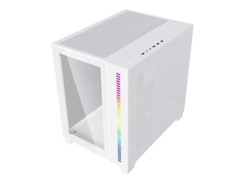 DIYPC ARGB Q10 ATX Mid Tower White Tempered Glass Side Panel image