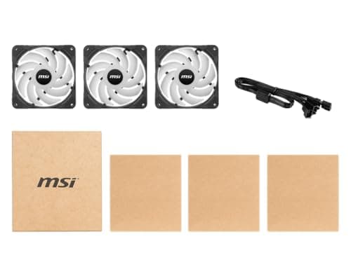 MSI MAG MAX F12A-3 120mm Black Addressable RGB PWM 40.1 CFM 3-Pack image