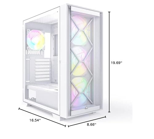 Montech AIR 1000 PREMIUM ATX Mid Tower White with Tempered Glass Side Panel, USB 3.2 Gen 1 Type-A, USB 2.0 Type-A image