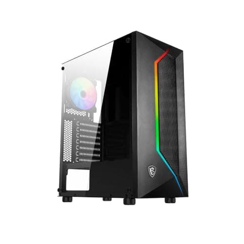 MSI MAG VAMPIRIC 100R ATX Mid Tower Black with Tempered Glass Side Panel and USB 3.2 Gen 1 Type-A, USB 2.0 Type-A main image