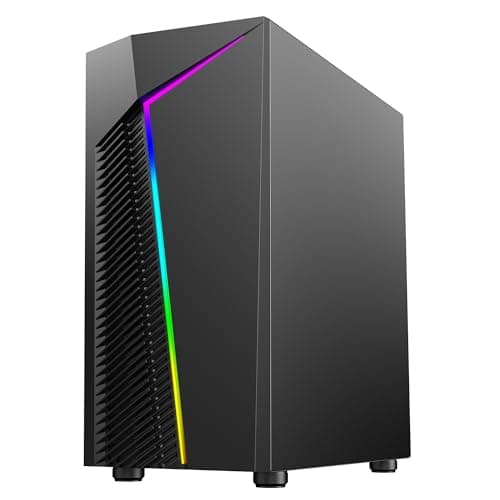 CiT Alpha Micro ATX Mid Tower Black with Tempered Glass Side Panel and USB 3.2 Gen 1 Type-A USB 2.0 Type-A image