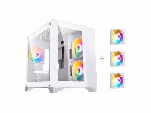 DIYPC ARGB-Q3 Micro ATX Mini Tower Green with Tempered Glass Side Panel and USB 3.2 Gen 1 Type-A USB 2.0 Type-A main image