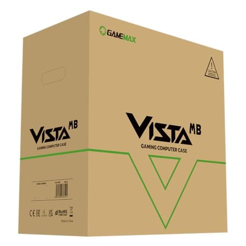 GameMax Vista M Micro ATX Mini Tower Black with Tempered Glass Side Panel and USB 3.2 Gen 1 Type-A, USB 2.0 Type-A Front Panel image