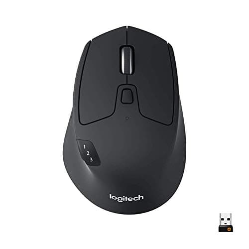 Logitech M720 Triathalon Multi-Device Wireless Mouse - Easily Move Text, Images and Files Between 3 Windows and Apple Mac Computers Paired with Bluetooth or USB, Hyper-Fast Scrolling, Black main image