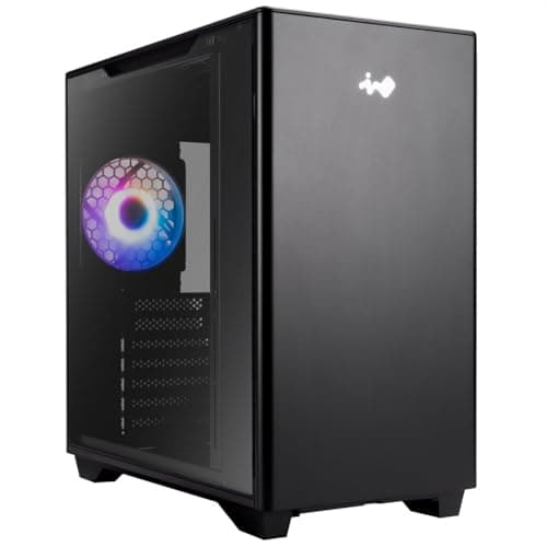 In Win A5 ATX Mid Tower Black Tempered Glass Side Panel, USB 3.2 Gen 2x2 Type-C, USB 3.2 Gen 1 Type-A image
