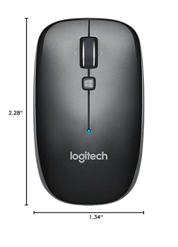 Logitech M557 Bluetooth Mouse - Wireless Mouse with 1 Year Battery Life, Side-to-Side Scrolling, and Right or Left Hand Use with Apple Mac or Microsoft Windows Computers and Laptops, Gray image