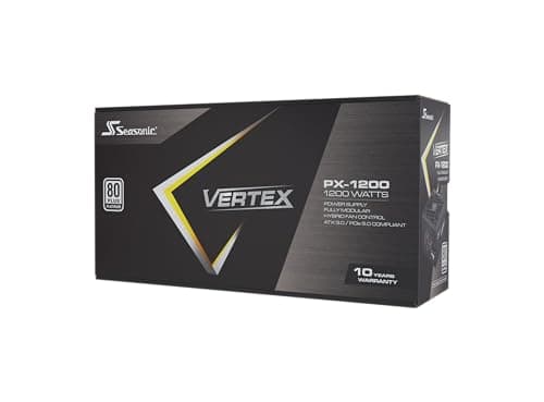 SeaSonic VERTEX PX-1200 Black / Silver 1200W Fully Modular 80+ Platinum Certified image