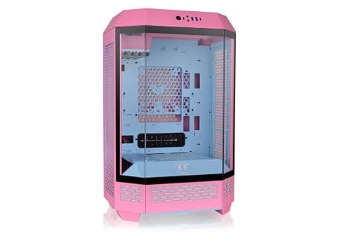 Thermaltake The Tower 300 MicroATX Mini Tower Tempered Glass Side Panel - Bubble Pink image
