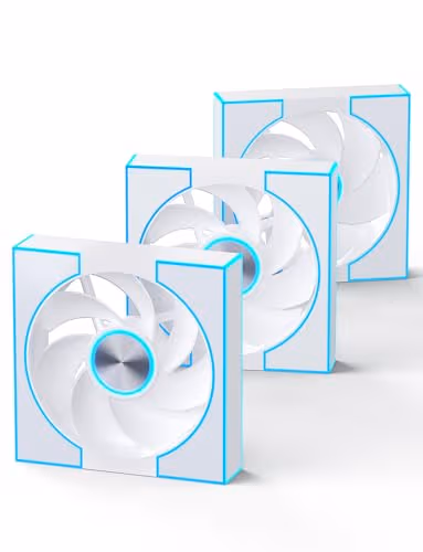 darkFlash DM8R LINE Black Reverse 120mm White Pack of 3 image