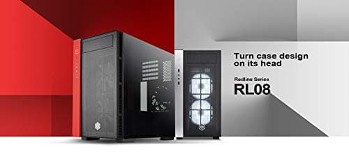 Silverstone RL08BR-RGB Black / Red Micro ATX Mini Tower Tempered Glass Side Panel image