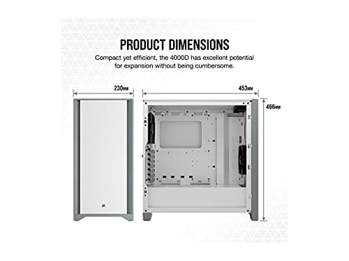 Corsair 4000D Tempered Glass Mid-Tower ATX Case - White image