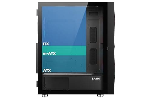 SAMA 3509 ATX Mid Tower Black Tempered Glass image